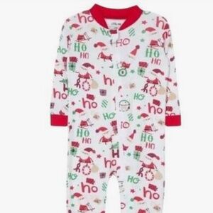 Little Me Santa Ho Ho Ho Bamboo Sleeper l Size 3 months l NWT